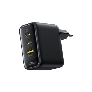 Baseus GaN EnerFill FE22 E0123800 100W szybka ładowarka sieciowa z 2 gniazdami USB-C PD oraz USB Baseus GaN EnerFill FE22 E0123800 100W szybka ładowarka sieciowa z 2 gniazdami USB-C PD oraz USB
