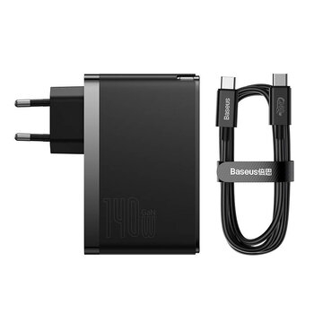 Baseus GaN5 Pro CCGP100201 140W szybka ładowarka sieciowa z 2 gniazdami USB-C PD oraz USB