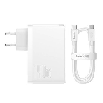 Baseus GaN5 Pro CCGP100202 140W szybka ładowarka sieciowa z 2 gniazdami USB-C PD oraz USB