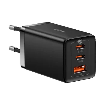 Baseus GaN5 Pro CCGP120201 65W szybka ładowarka sieciowa z 2 gniazdami USB-C PD oraz USB