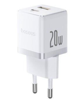 Baseus Palm P10111608213-01 20W szybka ładowarka sieciowa z gniazdem USB + USB-C PD 3.0 + kabel 1m