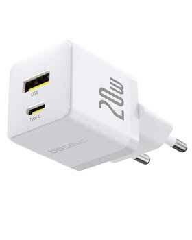 Baseus Palm P10111608213-00 20W szybka ładowarka sieciowa z gniazdem USB + USB-C PD 3.0