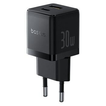 Baseus Palm P1011160A113-00 30W szybka ładowarka sieciowa z gniazdem USB + USB-C PD 3.0 PPS Baseus Palm P1011160A113-00 30W szybka ładowarka sieciowa z gniazdem USB + USB-C PD 3.0 PPS