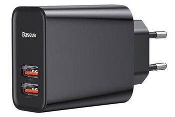 Baseus QC3.0 BS-EU906 CCFS-E01 30W szybka ładowarka sieciowa z 2 gniazdami USB Quick Charge 3.0