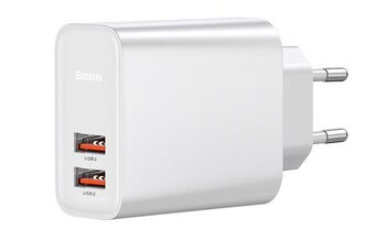 Baseus QC3.0 BS-EU906 CCFS-E02 30W szybka ładowarka sieciowa z 2 gniazdami USB Quick Charge 3.0