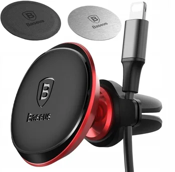 Baseus samochodowy uchwyt magnetyczny na telefon do kratki C40141201913-00 czerwony