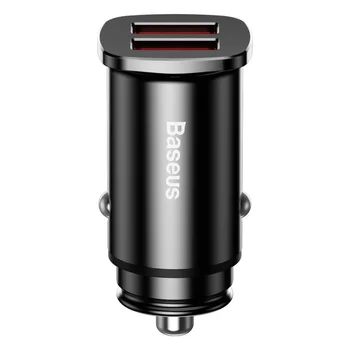 Baseus Square CCALL-DS01 30W szybka ładowarka samochodowa z dwoma gniazdami USB Quick Charge 3.0