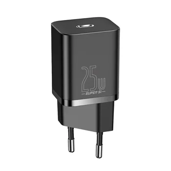 Baseus Super Si Quick Charger 1C 25W TZCCSUP-L01 szybka ładowarka sieciowa z gniazdem USB-C + kabel USB-C 1m
