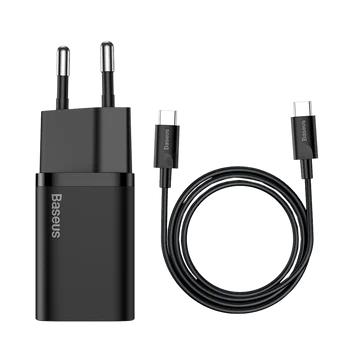 Baseus Super Si Quick Charger 1C 25W TZCCSUP-L01 szybka ładowarka sieciowa z gniazdem USB-C + kabel USB-C 1m