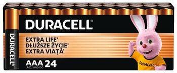 bateria alkaliczna Duracell Basic LR03 AAA (kartonik) - 24 sztuki bateria alkaliczna Duracell Basic LR03 AAA (kartonik) - 24 sztuki