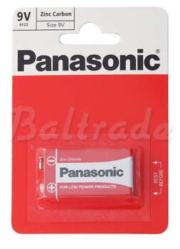 1 x bateria cynkowo-węglowa Panasonic 6F22 (blister)