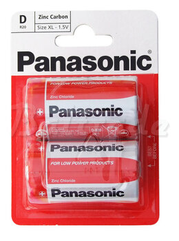 2 x bateria cynkowo-węglowa Panasonic R20 D (blister)