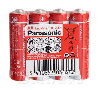 4 x bateria cynkowo-węglowa Panasonic R6 AA (taca)