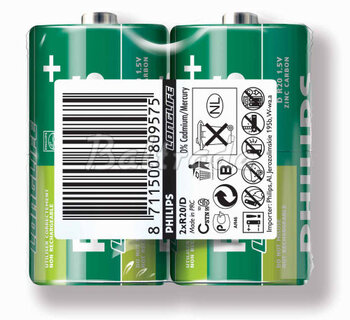 bateria cynkowo-węglowa Philips LongLife R20 D (taca)
