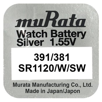 bateria srebrowa mini Murata 381 / 391 / SR1120SW / SR1120W / SR55
