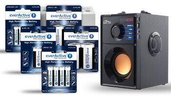 Baterie alkaliczne everActive Pro Alkaline 336szt LR6, 336szt LR03, 20szt 6LR61, 24szt LR14, 24szt LR20 + głośnik MT3145