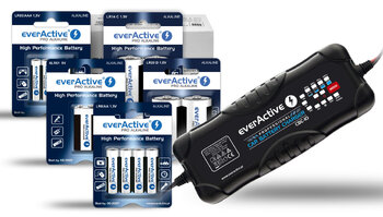 Baterie alkaliczne everActive Pro Alkaline 384szt LR6, 192szt LR03, 20szt 6LR61, 24szt LR14, 24szt LR20 + CBC-10