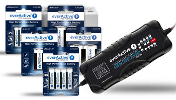 Baterie alkaliczne everActive Pro Alkaline 384szt LR6, 192szt LR03, 20szt 6LR61, 24szt LR14, 24szt LR20 + CBC-10