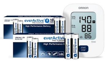 Baterie everActive Pro Alkaline 700szt LR6 / AA, 700szt LR03 / AAA  + Ciśnieniomierz Omron M2 Essential
