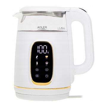 Czajnik Adler 2200W 1,7L z reg temp AD1305WG biało-złoty