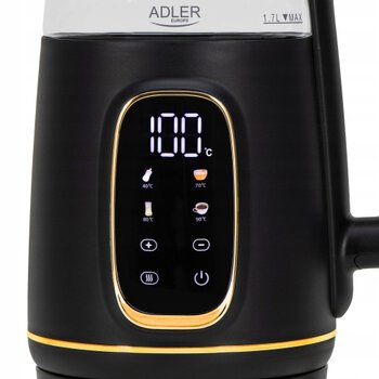 Czajnik Adler 2200W 1,7L z reg temp AD1305BG czarno-złoty