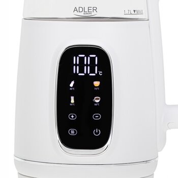 Czajnik Adler 2200W 1,7L z reg temp AD1305WS biało-srebrny