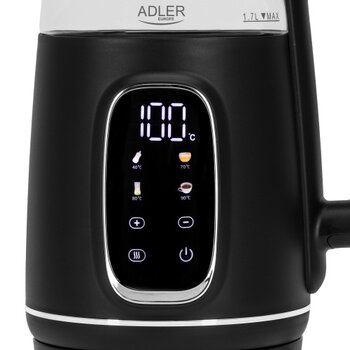 Czajnik Adler 2200W 1,7L z reg temp AD1305BS czarno-srebrny
