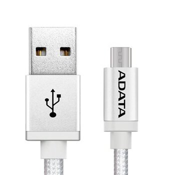 dwustronny kabel micro USB 1m ADATA srebrny