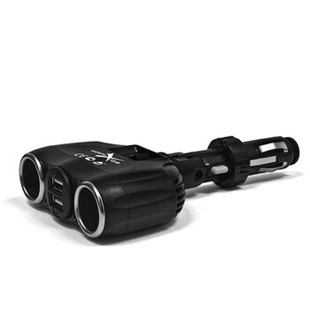 Ekskluzywny rozgałęziacz zapalniczki samochodowej - eXtreme 2 gniazda + 2 porty USB