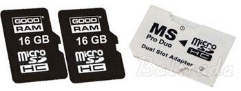 Goodram microSDHC 32GB ( 2 x 16GB ) + adapter Memory Stick PRO Duo