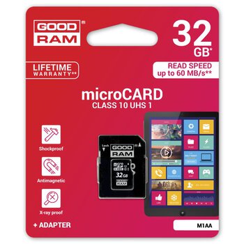 GOODRAM microSDHC 32GB class 10 UHS-I + adapter SD - rozpakowana