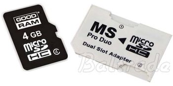 Goodram microSDHC 4GB + adapter Memory Stick PRO Duo