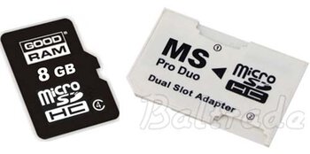 Goodram microSDHC 8GB + adapter Memory Stick PRO Duo