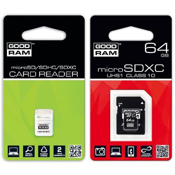 GoodRam microSDXC 64GB class 10 UHS-I + czytnik