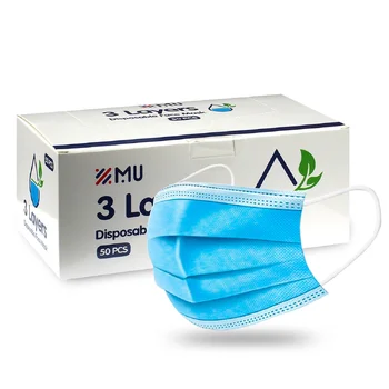 Jednorazowe maseczki filtrujące, ochronne, 3-warstwy, komplet 50 szt.