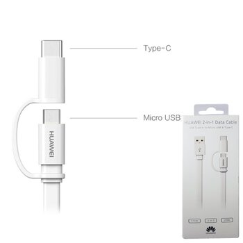 kabel 2w1 USB - micro USB / USB-C / Type-C Huawei AP55S 150cm do szybkiego ładowania i przesyłania danych