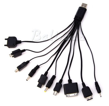 Kabel - ładowarka USB 10w1 do urządzeń mobilnych