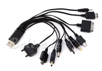 Kabel - ładowarka USB 10w1 do urządzeń mobilnych