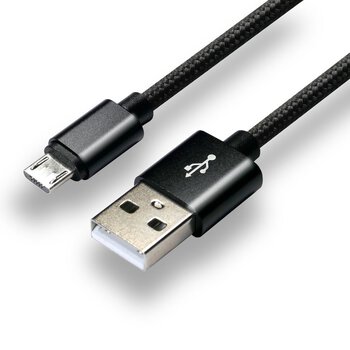 Kabel przewód pleciony USB - micro USB everActive CBB-0.3MB 30cm z obsługą szybkiego ładowania do 2,4A czarny