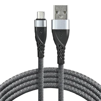 Kabel przewód pleciony USB - micro USB everActive CBB-1MG 100cm z obsługą szybkiego ładowania do 2,4A szary