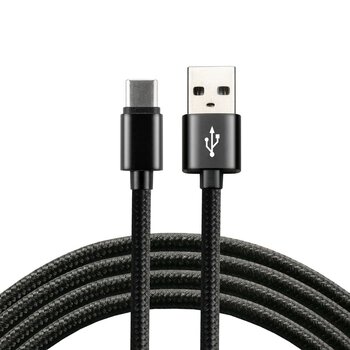 Kabel przewód pleciony USB - USB-C / Typ-C everActive CBB-0.3CB 30cm z obsługą szybkiego ładowania do 3A czarny