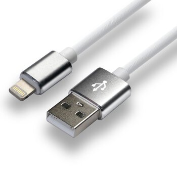 Kabel przewód silikonowy USB - Lightning / iPhone everActive CBS-1.5IW 150cm z obsługą szybkiego ładowania do 2,4A biały