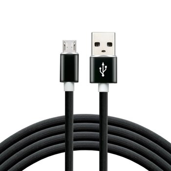 Kabel przewód silikonowy USB - micro USB everActive CBS-1MB 100cm z obsługą szybkiego ładowania do 2,4A czarny