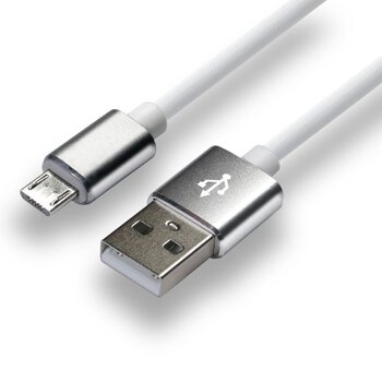 Kabel przewód silikonowy USB - micro USB everActive CBS-1MW 100cm z obsługą szybkiego ładowania do 2,4A biały