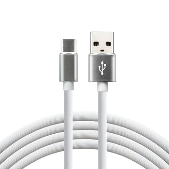 Kabel przewód silikonowy USB - USB-C / Typ-C everActive CBS-1.5CW 150cm z obsługą szybkiego ładowania do 3A biały