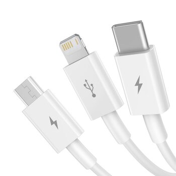 Kabel przewód USB 3w1 - USB-C, Lightning, micro USB 150cm Baseus CAMLTYS-02 do 3,5A