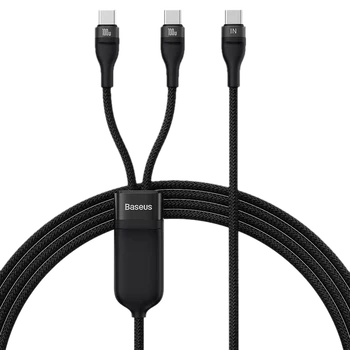 Kabel przewód USB-C 2w1 - 2x USB-C do 100W 150cm Baseus CASS060001