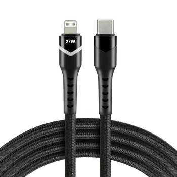 Kabel przewód USB-C - Apple Lightning RGB LED 100cm everActive CBB-1CIR do szybkiego ładowania Power Delivery 27W