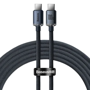 Kabel przewód USB-C PD 2.0 120cm Baseus Crystal CAJY000601 Quick Charge 3.0 5A z obsługą szybkiego ładowania 100W