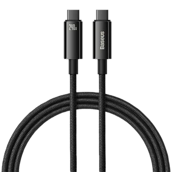 Kabel przewód USB-C PD 3.1 E-Marker 100cm Baseus Tungsten Gold CAWJ040001 z obsługą szybkiego ładowania 240W